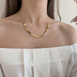 Small Square Snake Bone Chain Necklace Female Summer Ins Tide