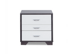 Black and White Metal 3 Drawer Nightstand