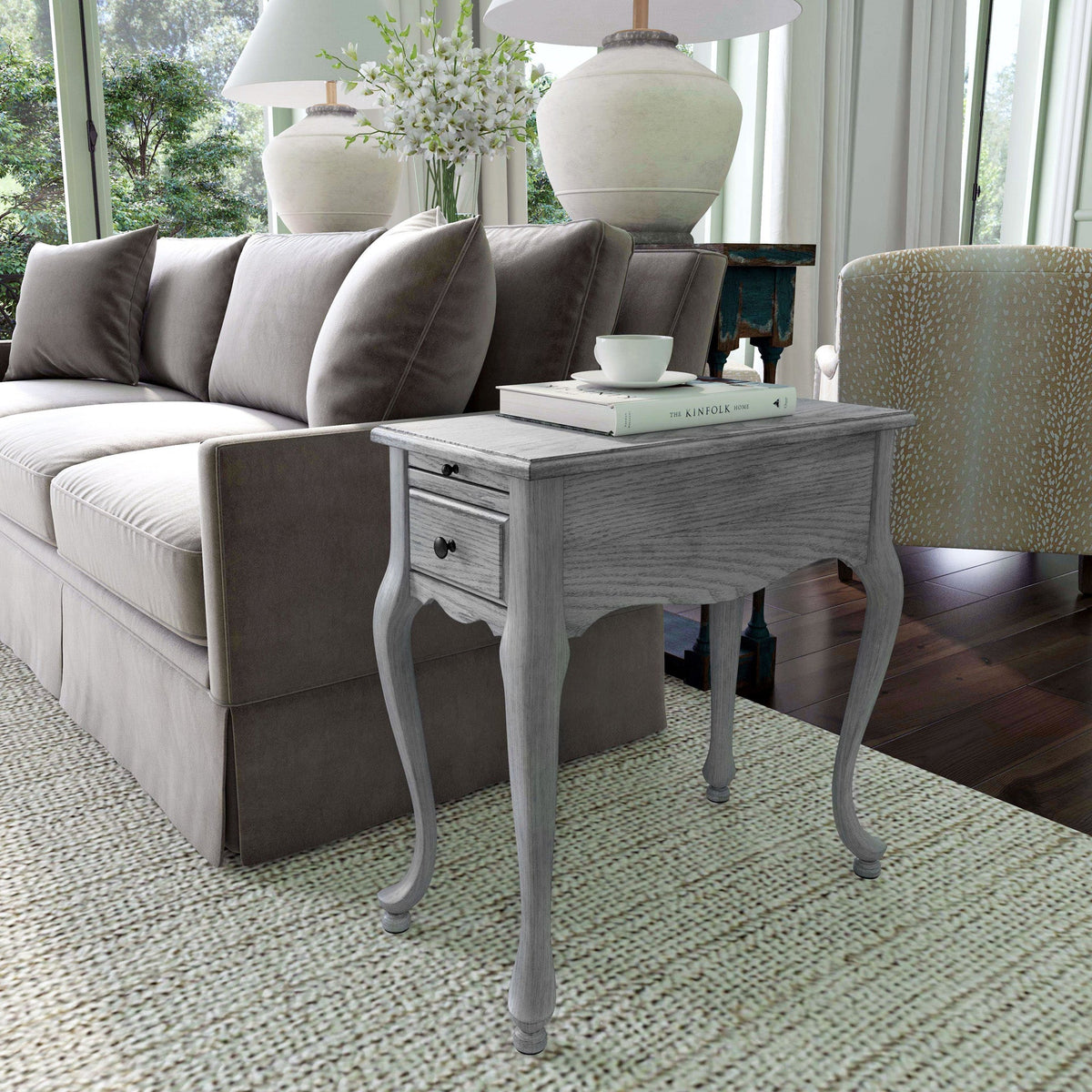 Croydon One Drawer with Pullout Side Table - Gray