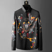 Men's Long-sleeved Shirt With Heavy Craftsmanship And Rhinestone Printing