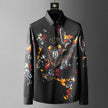 Men's Long-sleeved Shirt With Heavy Craftsmanship And Rhinestone Printing