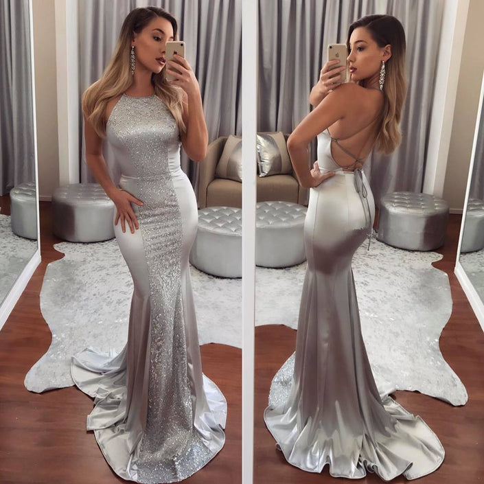 Halter Neck Backpack Hip Dress