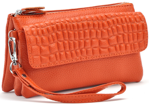 Large Capacity Genuine Leather Bags Clutch Wristlet Bag Day Cutches Handbags Coin Purses