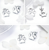 Cute Pet Imprint S925 Silver Earrings with White Gold Earrings