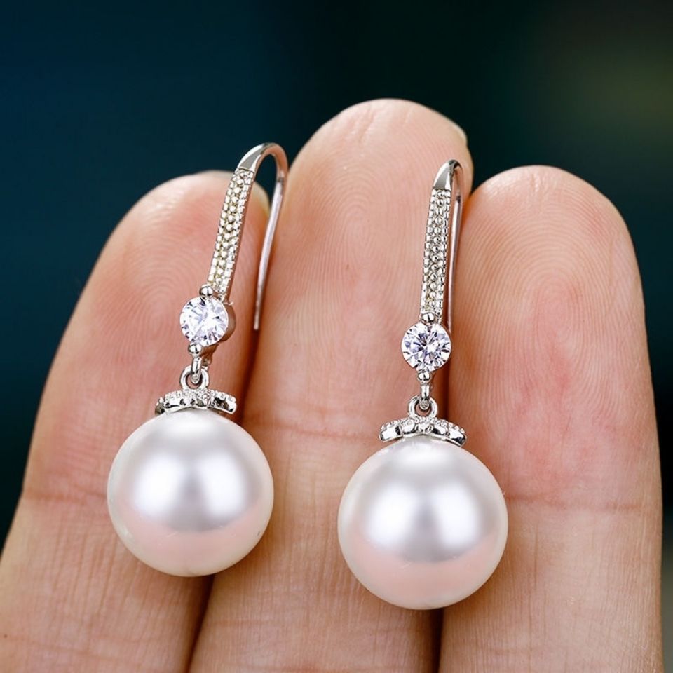 Pearl Earrings With Female Korean White Copper Plating