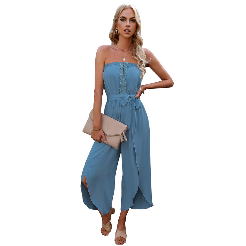 Women's Summer Ninth Loose Jumpsuit Wide Leg Pants