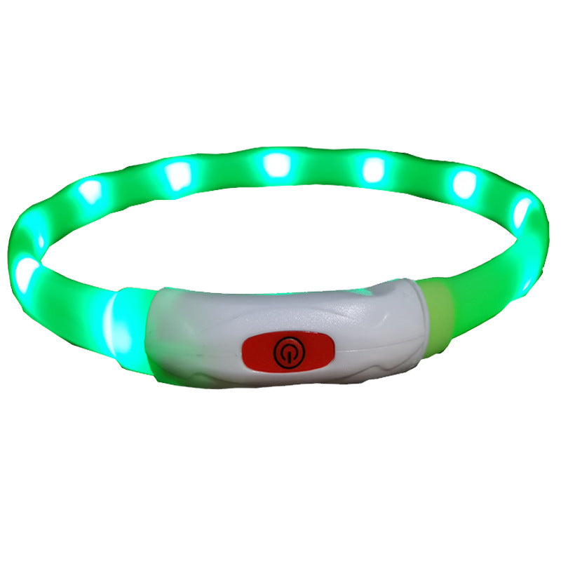 Pet Light Necklace Hang Out Necklet Anti-lose Safe Led Dog Cat Necklace USB Charging Soft Cuttable Pet Collar