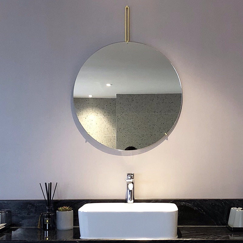 Nordic minimalist style wall-mounted round mirror