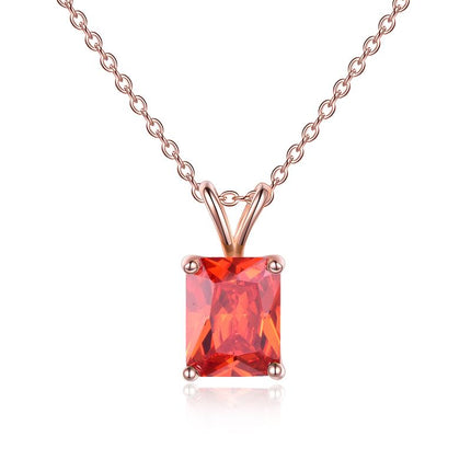 Women s925 Sterling Silver Rose Gold Plated Choker Necklace with Square Cut Birthstone Gifts for Women Girls Birthday Mom