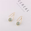 Curved Geometric Triangle Pearl Earrings Ladies Alloy Earrings
