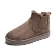 New Solid Color Elastic Band Flat Short Tube Plus Velvet Snow Boots Women