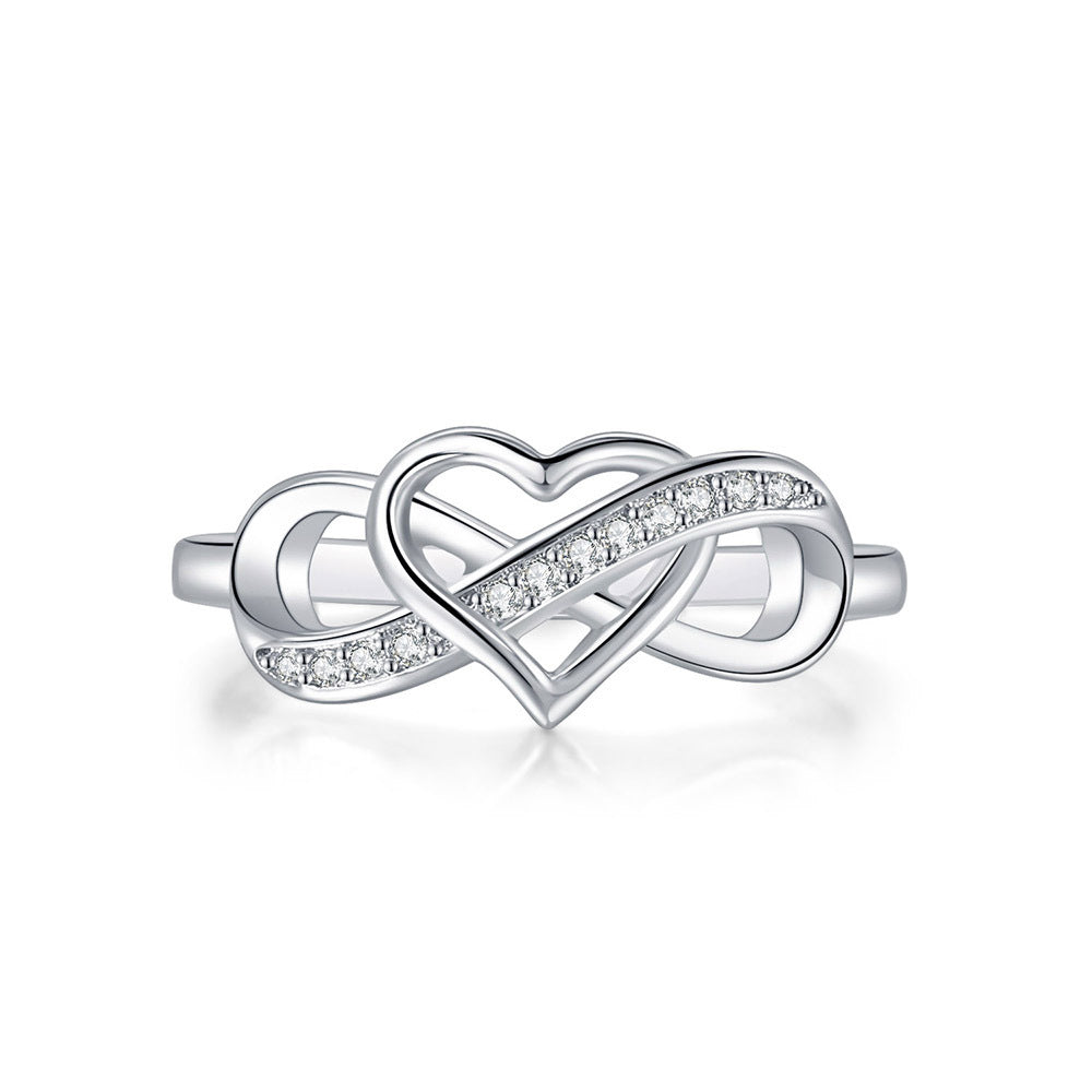 Electroplating Hollow Heart-shaped Infinite Ring Women