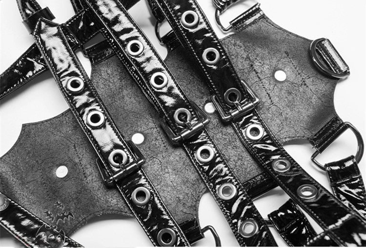 Steampunk Goth Leather Vest Stage Accessories