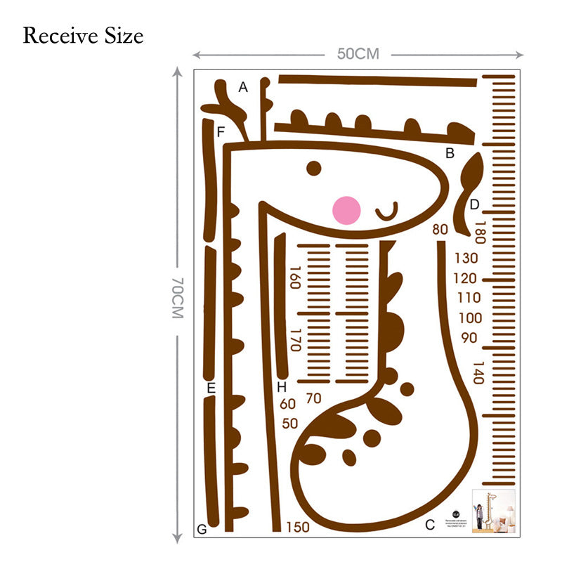 Cartoon Kindergarten Kids Giraffe Height Sticker