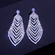 Crystal Long Diamond Leaf Earrings Personality Super Flash Hollow Diamond Stud Earrings