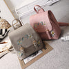 Embroidered Folk Style Fashion Leather Backpack Wholesale Flower Color Embroidery
