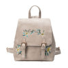 Embroidered Folk Style Fashion Leather Backpack Wholesale Flower Color Embroidery