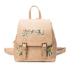Embroidered Folk Style Fashion Leather Backpack Wholesale Flower Color Embroidery
