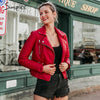 Irregular cuff motorcycle leather jacket