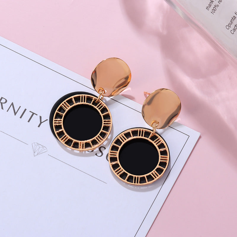 Diamond circle matte earrings earrings Japan and South Korea simple charm full diamond fashion wild earrings