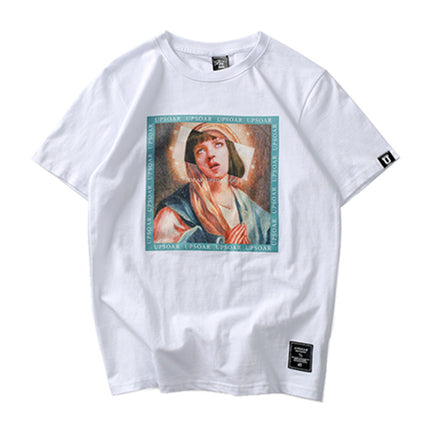 Hip Hop Short-sleeved T-shirt Couple Models BF Wind Student Loose Half Sleeve top