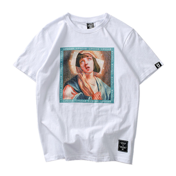Hip Hop Short-sleeved T-shirt Couple Models BF Wind Student Loose Half Sleeve top