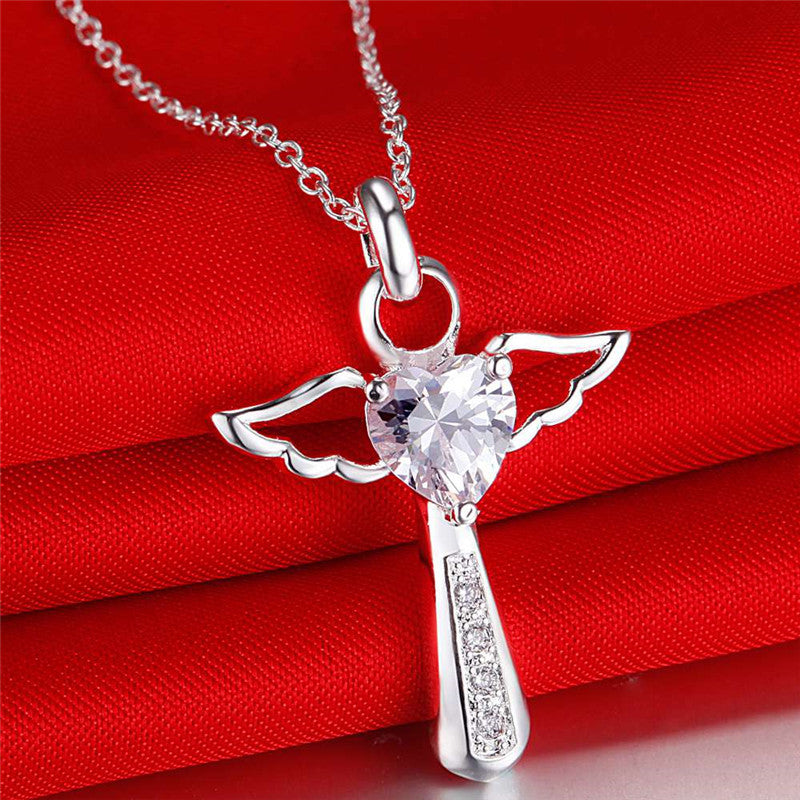 Purple zircon crystal pendant necklace