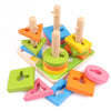 Children's early childhood education four sets of wooden blocks jigsaw wooden toy