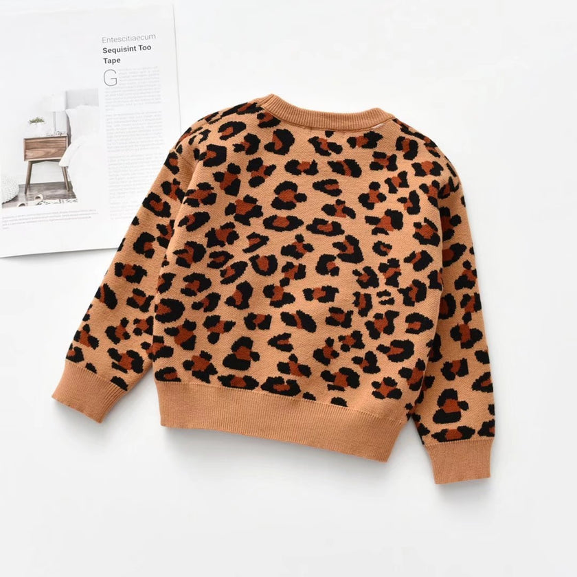 New Korean Style Jumper Leopard Sweater For Kids