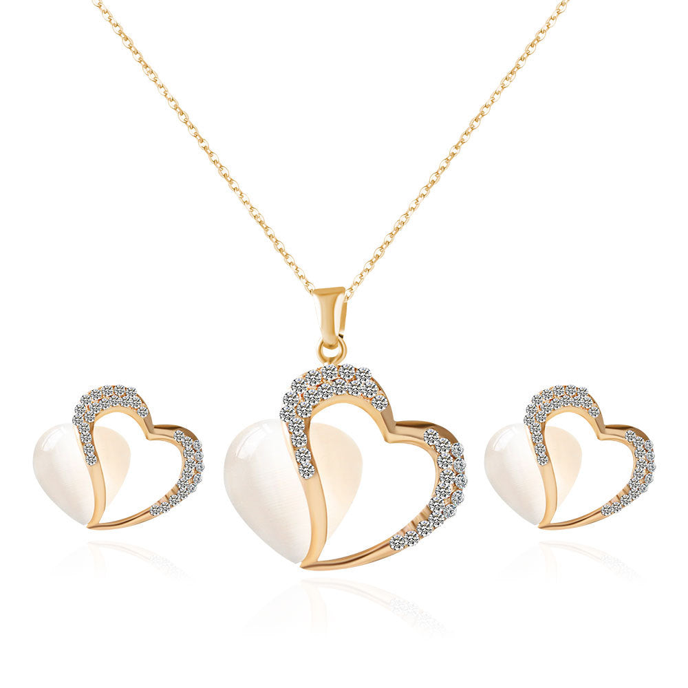 Wholesale real gold flowers, crystal water drops, peacock two piece suite, pendant necklace, jewelry set, women's Bridal Jewelry