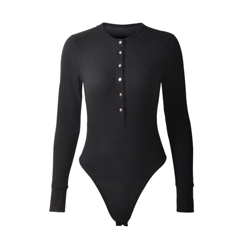 Alpscommerce Cotton T-Shirt Long-Sleeved Pit Strip Jumpsuit Top
