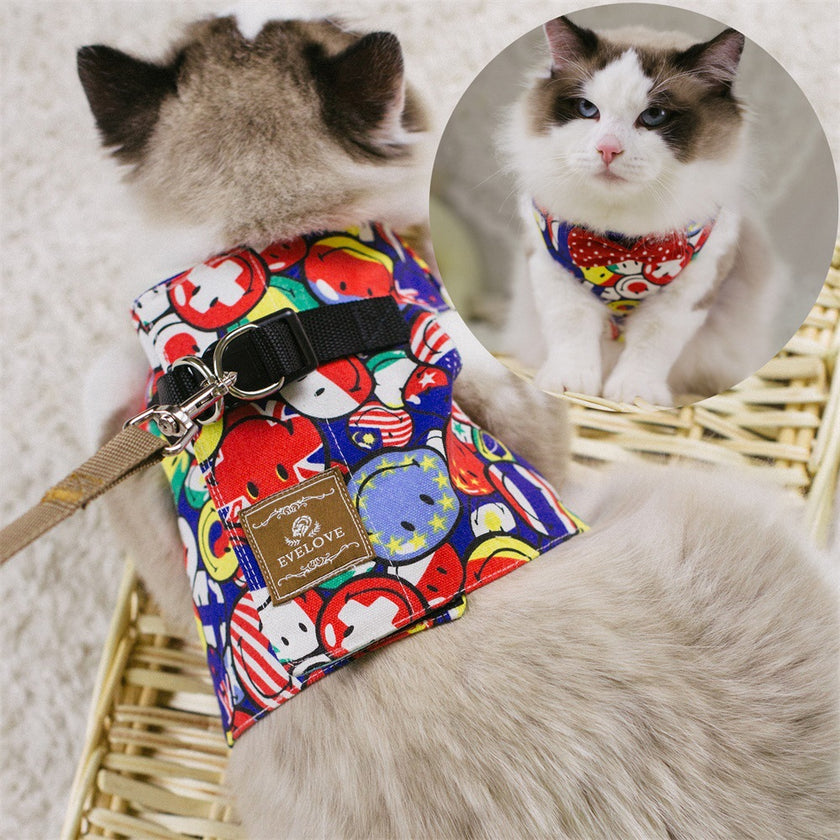 Rope Cat Traction Cat Chest Strap Set Bow