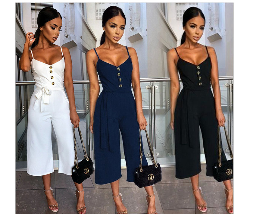Women  Cotton halter straps jumpsuit