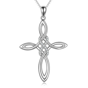 Sterling Silver Celtic Knot Cross Irish Infinity Cross Pendant Necklace Jewelry Gifts