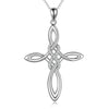 Sterling Silver Celtic Knot Cross Irish Infinity Cross Pendant Necklace Jewelry Gifts