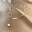 European And American Fashion Double-layer Pearl Clavicle Chain