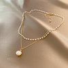European And American Fashion Double-layer Pearl Clavicle Chain