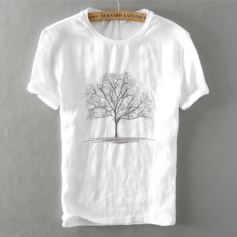 Embroidered short sleeve in a tree
