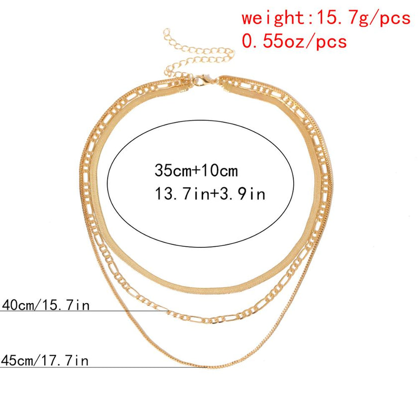 Punk metal snake bone chain necklace