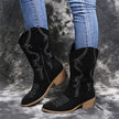 Large size low heel women boots WISH women's leather boots