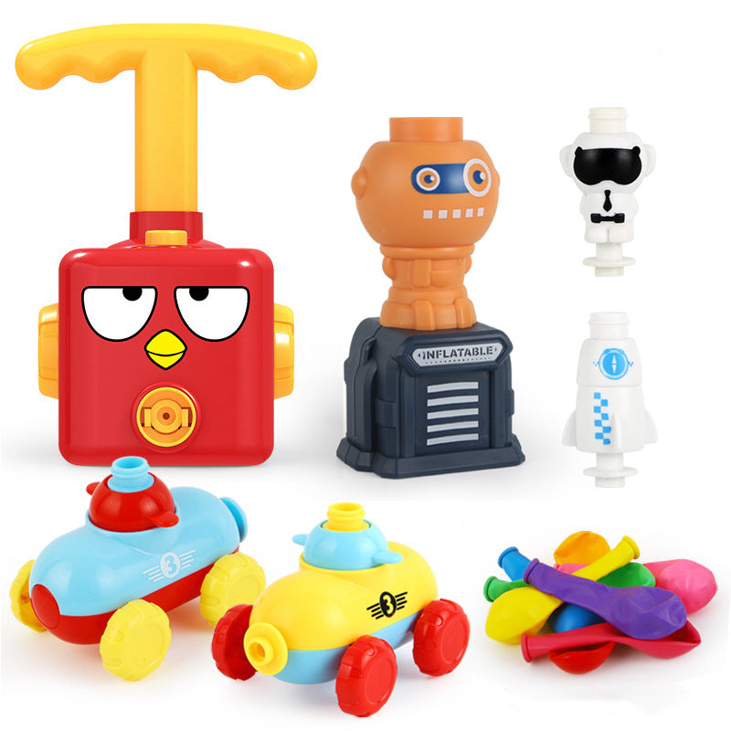 Power Balloon Launch Tower Toy Puzzle Fun Education Inertia Air Power Balloon Car Science Experimen Toy for Children Gift