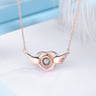 Angel Wings 100 Language I Love You Projection Necklace