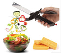2 in 1 Stainless Steel Kitchen Knife Shears Vegetable Slicer