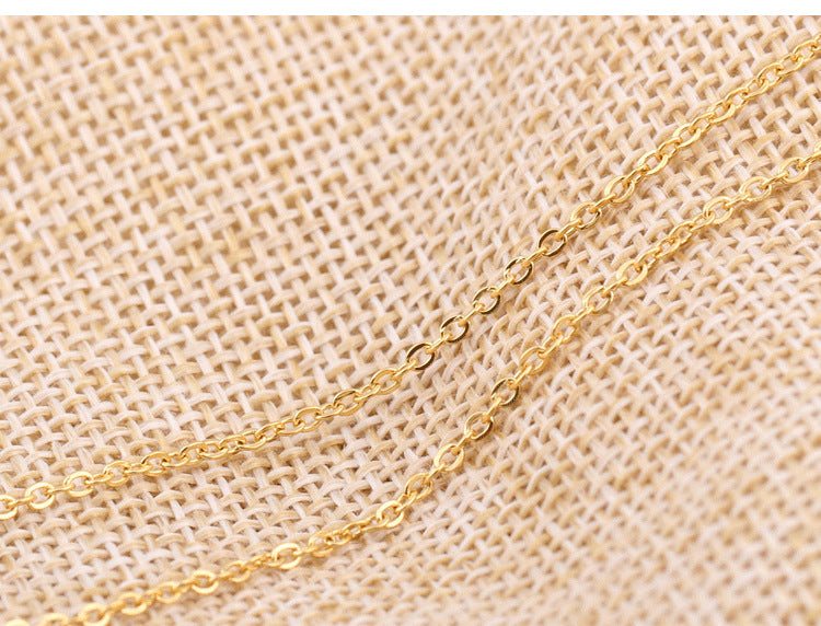 8 colors diamond titanium steel necklace