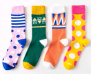 Contrast men's personality cotton socks geometric stockings