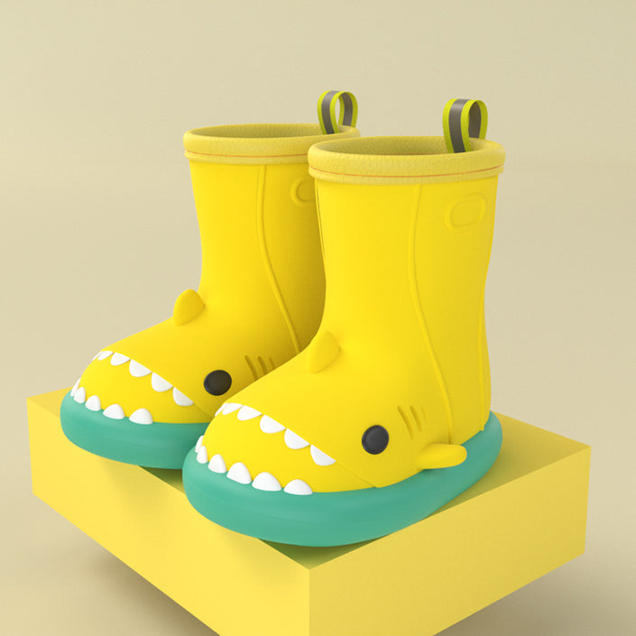 Waterproof Shoes Safety Rubber Shark Slippers Kids Rain Boots