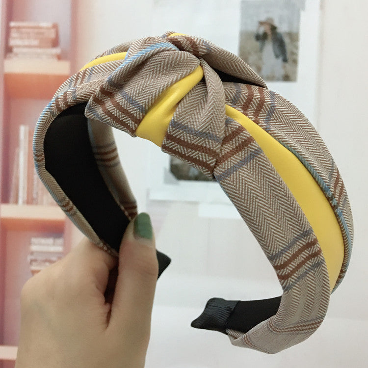 Alpscommerce Houndstooth Wide-brim Retro Headband Adult Hair Accessories