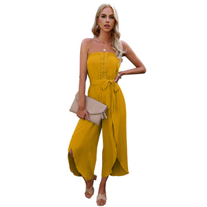 Women's Summer Ninth Loose Jumpsuit Wide Leg Pants