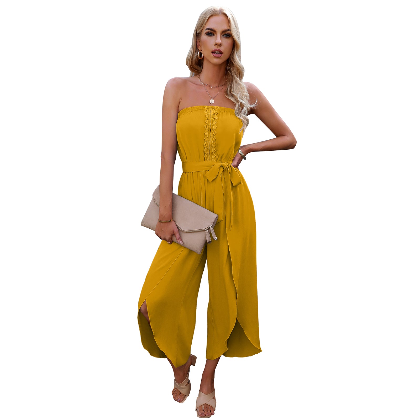 Women's Summer Ninth Loose Jumpsuit Wide Leg Pants