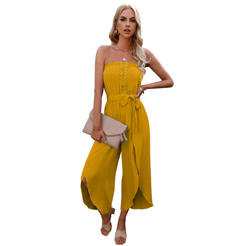 Women's Summer Ninth Loose Jumpsuit Wide Leg Pants